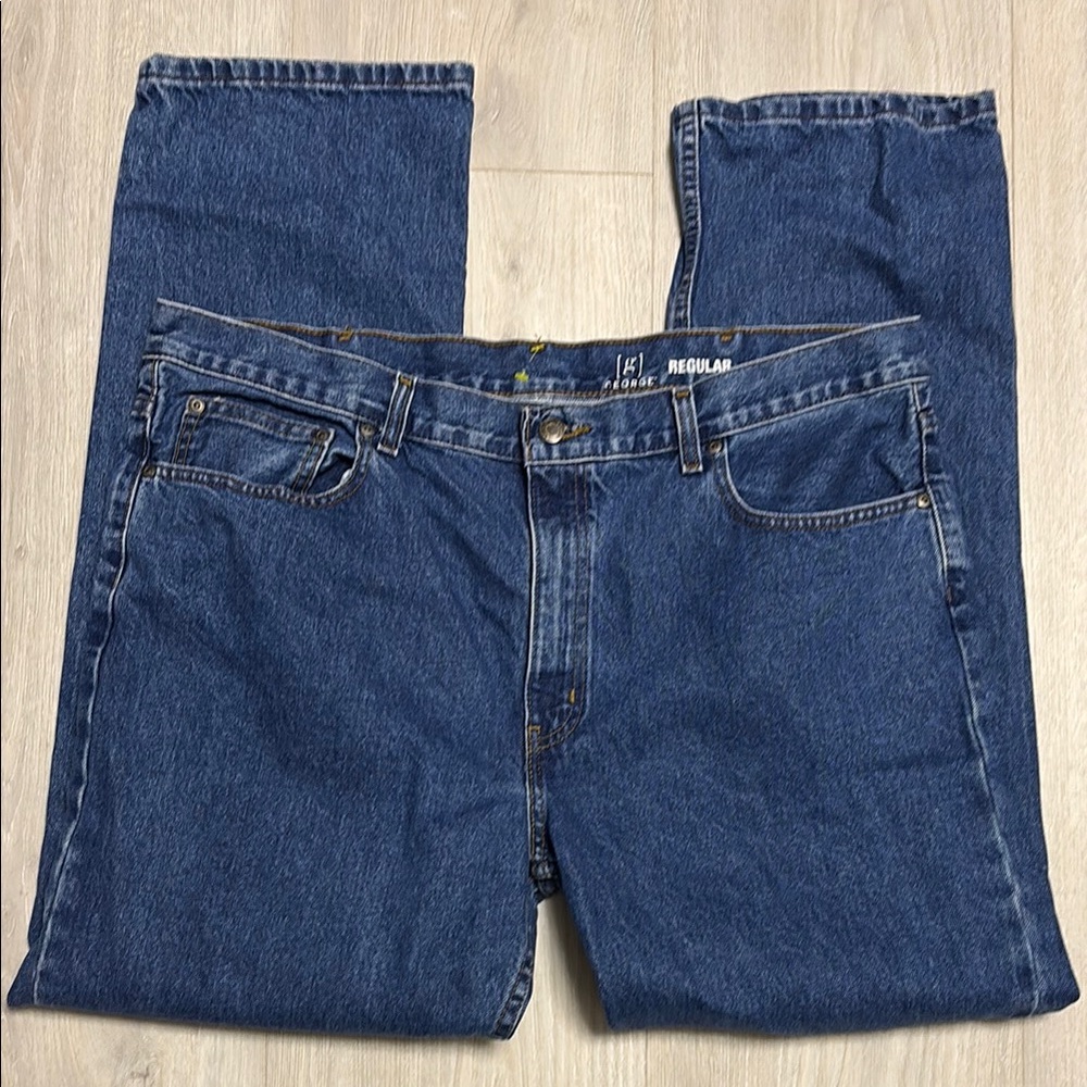 🔥BUNDLESALE Mens 40/32 George Regular Straight-Leg Jeans Classic Fit